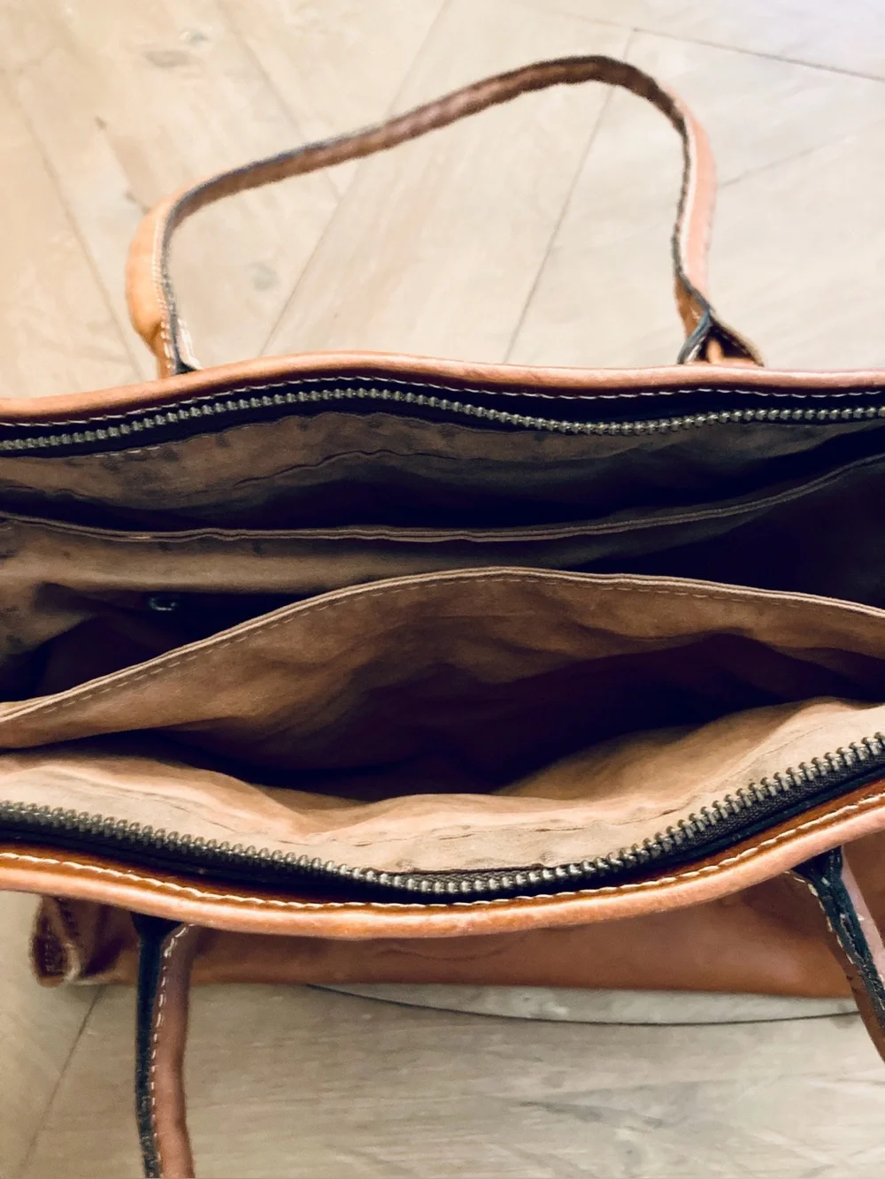 Patricia Nash Paris Large Satchel in Brown Leather